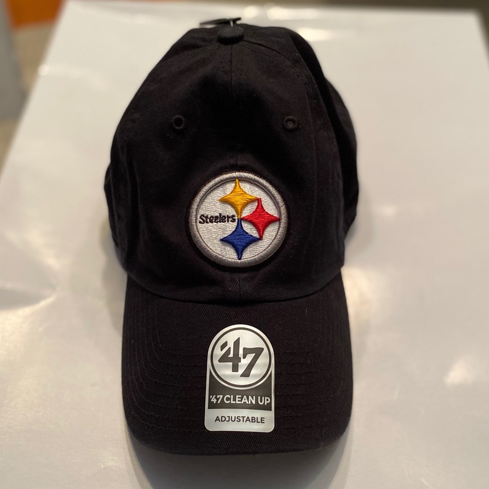 Steelers Black Clean Up Adjustable Hat 47 Brand